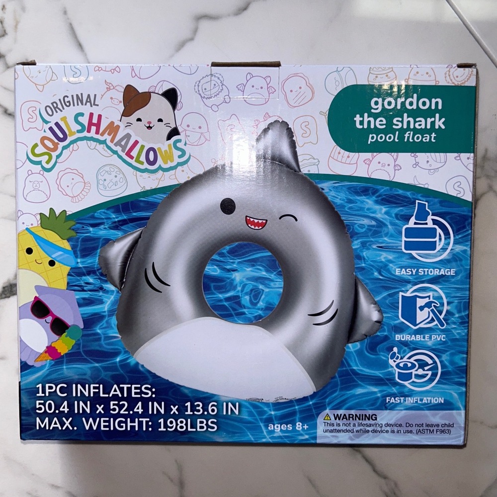 Squishmallows Gordon The Shark Pool Float Inflatable Toy Ages 8+